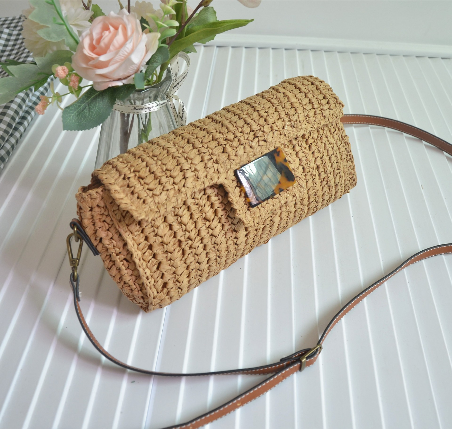 STRAW SHOULDER BAG 