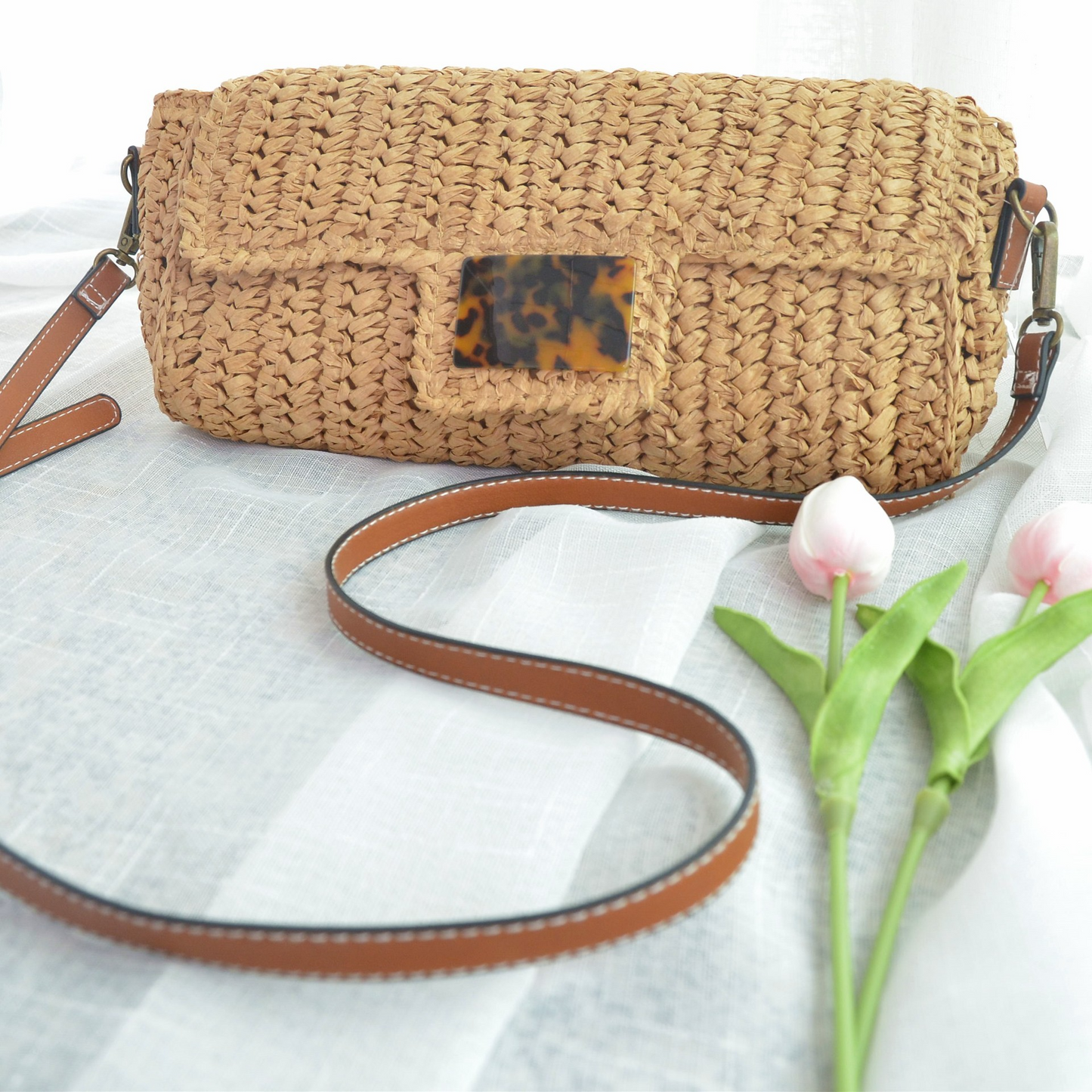 STRAW SHOULDER BAG 