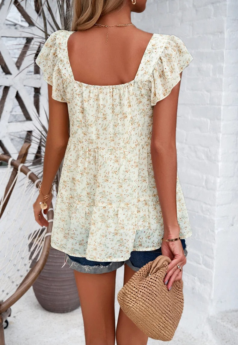 Tank top with round shoulder sleeves