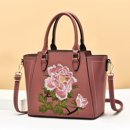 Borsa con fiore ricamato