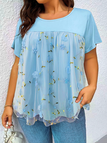 Double layered t-shirt with tulle