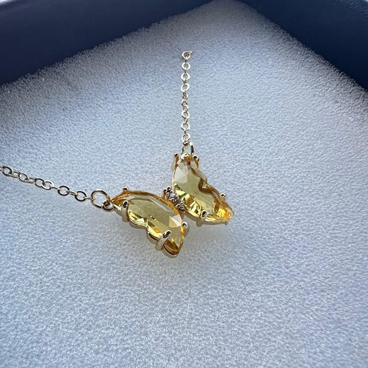 Crystal lucky butterfly necklace.